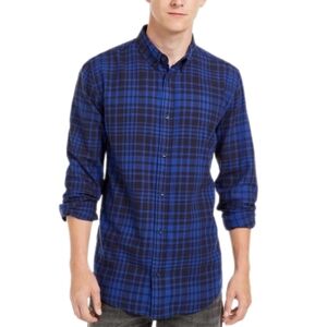Levi's Men's Alban Plaid Flannel Shirt Blue Size S